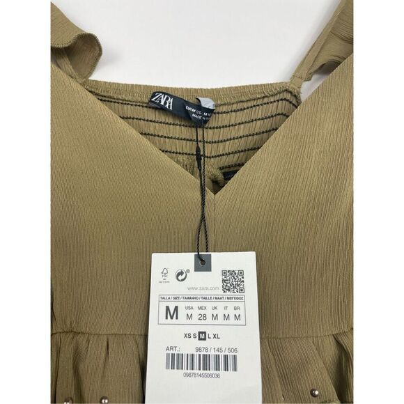 ZARA Studded Futter Mini Dress Medium - Picture 4 of 6